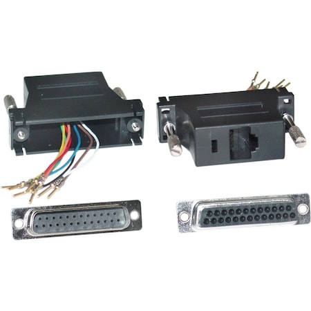 Cable Wholesale Modular Adapter, Black, DB25 Male to RJ45 31D3-3720BK