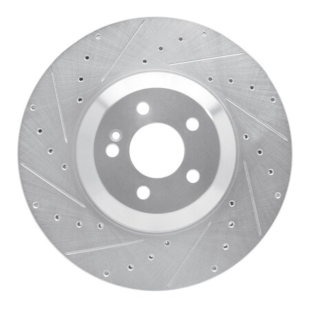 Dynamic Friction Co DFC Brake Rotor - Drilled and Slotted - Silver 631-63166L