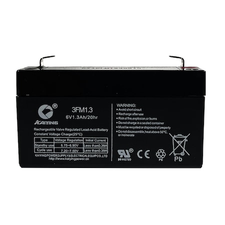 Tree 6 Volt 1.3Ah Rechargeable Sealed Lead Acid Battery, Replacement Batteries 6v 1.3Ah Lead-Acid Battery