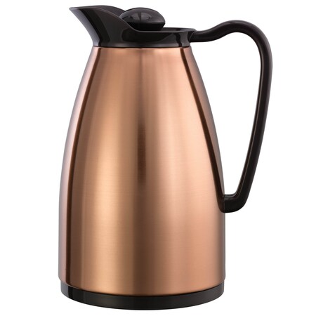 Service Ideas Classic Carafe, Glass Vacuum Insulation, 0.6 Liter, Copper/Black CGC060CP