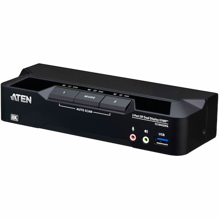 Aten 2-PORT USB3.0 8K DUAL-VIEW DISPLAYPORT KVMP SWITCH CS1942DPA