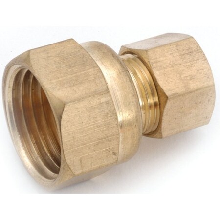 Anderson Metals Pipe Connector, 12 in, Compression x Female, Brass, 200 psi Pressure 750066-0808