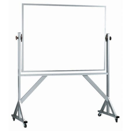 Aarco Reversible Freesting White Porcelain Marker Board w/ a Clear Satin Anodized Al Frame, 42''Hx60''W WARS4260