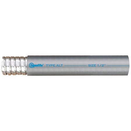 Liquatite Liquid-Tight Flex Metal Conduit, 1-1/4 in Trade Size, 50 ft, 4-1/2 in Bend, Aluminum, Gray ALT-14