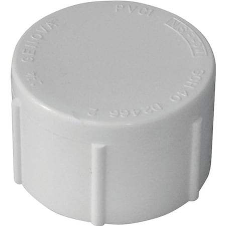 Genova LASCO Pipe Cap, 112 in, FPT, PVC, White, SCH 40 Schedule 448015BC