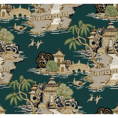 York Wallcoverings Pagoda And Sampan Scenic Forest Wallpaper RT7903
