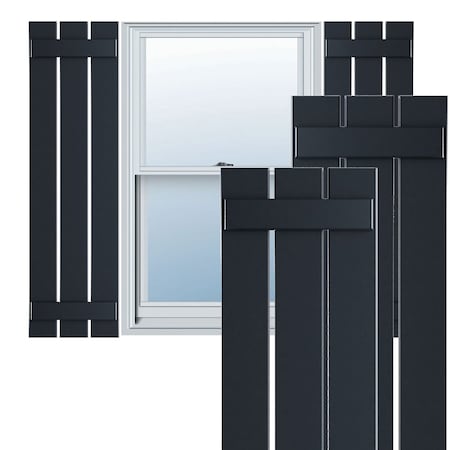 Ekena Millwork True Fit PVC Three Board Spaced Board-n-Batten Shutters, Starless Night Blue , 17 1/8W x 71H, PR TFP101SBF17X071OB