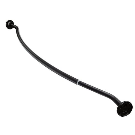 Simple Spaces Shower Curtain Rod, 13.5 lb, 52 to 72 in L Adjustable, 1 in Dia Rod, Steel, Matte SD-CSR-BK