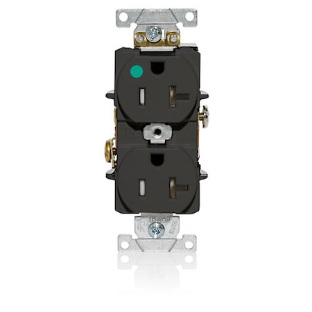 Leviton Duplex Outlet, Black 20A, 125V, TR T8300-E