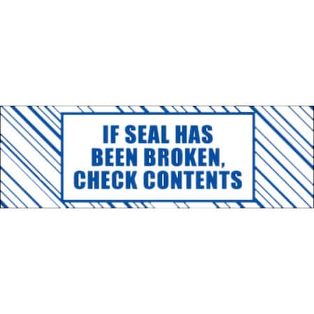 Box Packaging Tape Logic Security Tape If Seal Has Been Broken, Check Contents 2 x 110 Yds. White/Blue, PK6 T902ST026PK