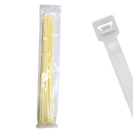 Cable Ties Unlimited Cable Tie, 29 in L, 250 lb Strength, 8.0 in Max Bundle Dia, Nylon 6/6, Natural, 25PK EHD29-250-9X