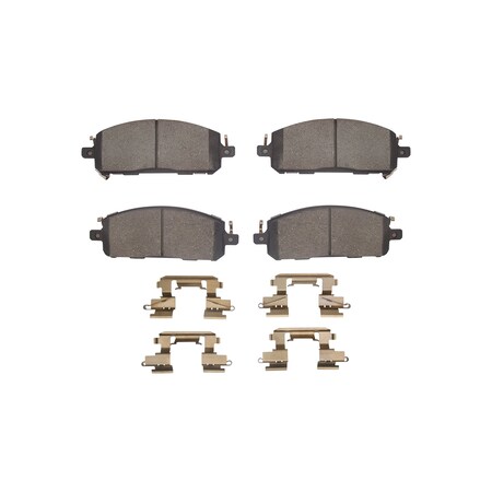 Dynamic Friction Co DFC 5000 Advanced Brake Pads - Ceramic and Hardware Kit 1551-2413-01