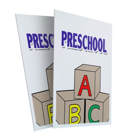 Signmission Preschool, Plastic Signs Only 24 Inch x 36 Inch, Corrugated Plastic, 2PK CSB-2436-2PACK-Preschool