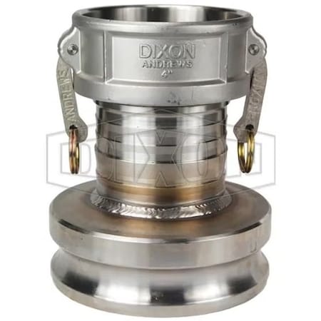 Dixon Type DA Cam and Groove Reducing Coupler, 6 x 3 in Nominal, Coupler x Adapter End Style, 316 SS 3060-DA-SS