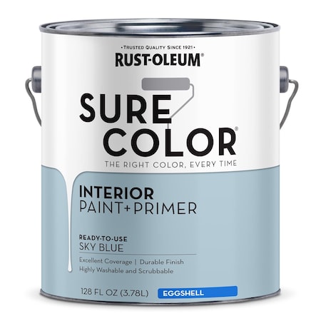 Rust-Oleum Sure Color Eggshell Sky Blue Water-Based Paint + Primer Interior 1 gal 380225