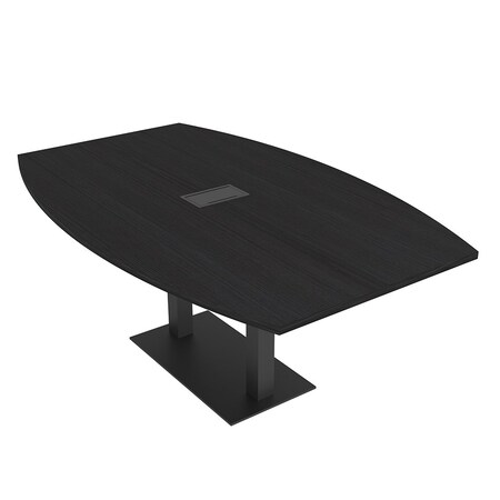 Skutchi Designs Boat Conference Table With Power Unit, 48 in W, 72 in L, Black HAR-BOT-48x72-DOU.BK-U999ST19-EBLK