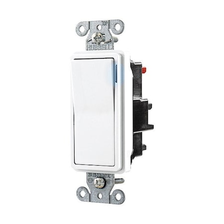 Hubbell Wall Switch, 1 hp, Rocker, 20 A, White DS320STILW