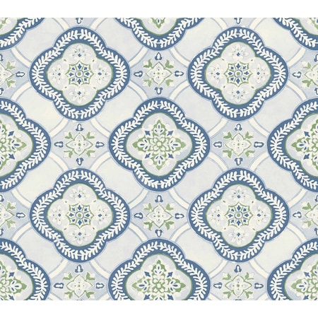 York Wallcoverings Garden Trellis Cobalt Wallpaper GO8216