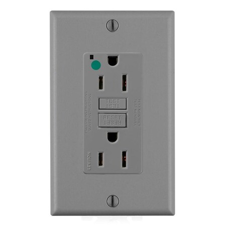 Leviton SmartlockPro GFCI 15A HG/PI Gray GFNT1-HFG