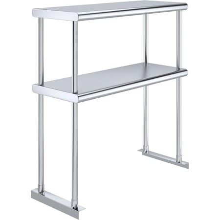Amgood 12 in. x 30 in.  Stainless Steel Double Deck Over Shelf AMG DOS-1230