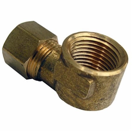 Dendesigns 0.375 Compresion x 0.5 Female Pipe Brass Elbow DE604327