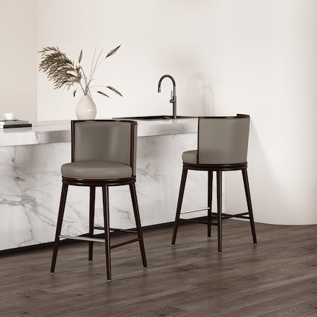 Manhattan Comfort Evalyn Barstool in Taupe - Set of 2 2-BS024-TP