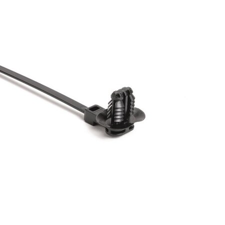 Hellerman Tyton 1Pc Cable Tie w/Oval Fir Tree Mount w/Disc, 8.5"L, PA66HIRHSUV, Black, 1000PK 157-00249
