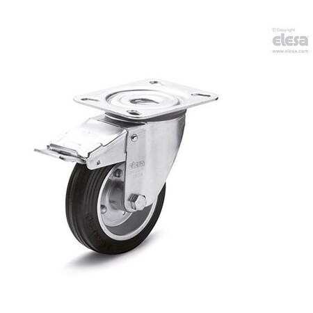 Elesa 450111 Castors steel bracket Vulcanised rubber coating plate bracket, brake 450111
