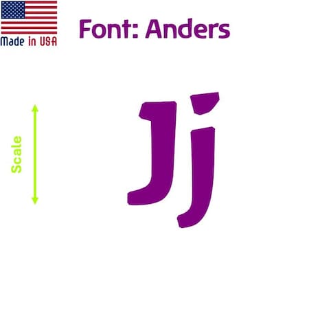 Aacc Self-Adhesive Vinyl Letter: j, Scale: 20 in. Color: Purple Font: Anders by, 24PK AACC-Anders-lj-Purple-I20x24