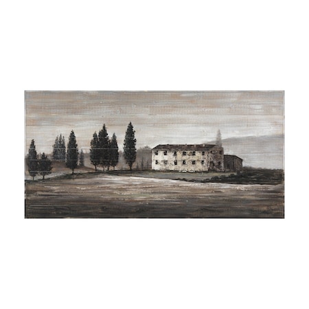 Homeroots Tuscan Cypress Hand Painted Distressed Unframed Wall Art 608848