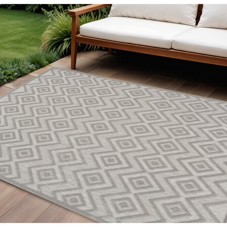 Homeroots 8' X 10' Gray Indoor Outdoor Area Rug 522121