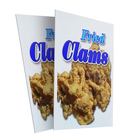 Signmission Fried Clams, Plastic Signs Only 24 Inch x 36 Inch, Corrugated Plastic, 2PK CSB-2436-2PACK-Fried Clams