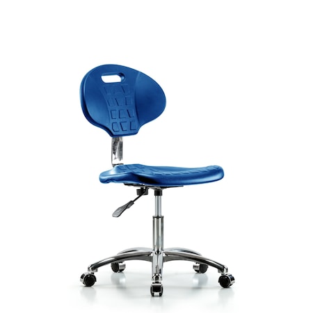 Blue Ridge Ergonomics Erie Poly Clean Room Chair, Desk, Casters, Blue BR-CLR-TPDHCH-CR-A0-CC-BLU