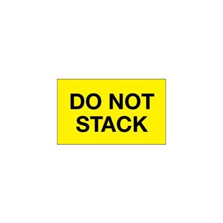 Bubblefast 3 x 5'' - ''Do Not Stack'' Fluorescent Yellow Labels BFDL2346