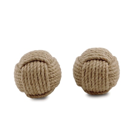 Homeroots Set of Two Natural Jute Decorative Orb Tabletop Sculpture, 2PK 568891
