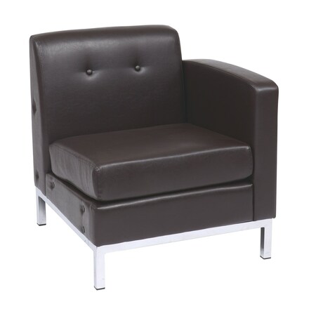 Osp Home Furnishings Wall Street Armchair Right Arm Facing, Espresso WST51RF-E34