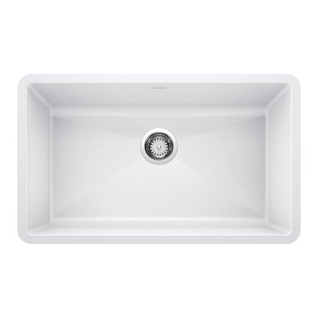 Blanco Precis SILGRANIT 32in Super Single Undermount Kitchen Sink - White 440150