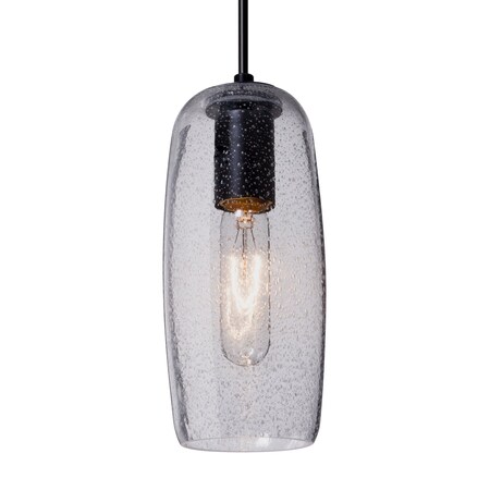 Besa Lighting Besa Pinot 9 Pendant, Clear Bubble, Black Finish, 1x 60W MAX E26 Base 1JT-PINOT9CL-BK