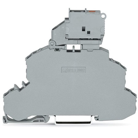 Wago Terminal Block, 3.66" L, 250V, Gray 2002-2611/1000-867