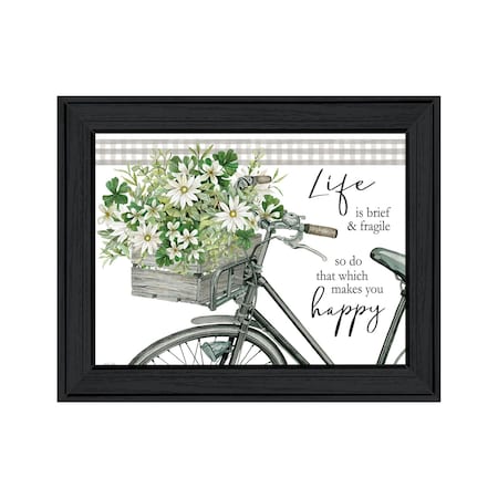 Homeroots DO THAT WHICH MAKES YOU HAPPY Black Framed Print Wall Art 529738