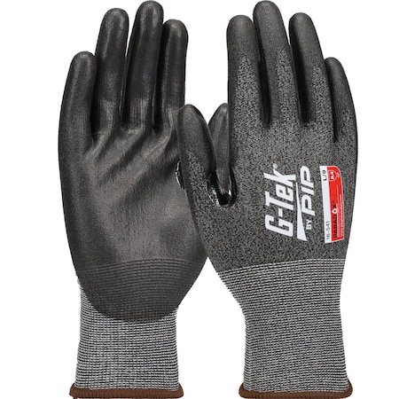 G-Tek Seamless Knit PolyKor Blended Glove w/PU Coated Flat Grip on Palm & Fingers, 21 Ga, Touchscreen, 12PK 24629