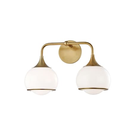 Mitzi Reese 2 Light Bath And Vanity 15 In. Aged Brass H281302-AGB