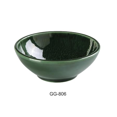 Yanco 14 oz Green Gem Nappie Bowl, Green - 6.125 x 2.25 in., 36PK GG-806