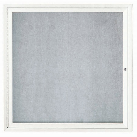 Aarco Outdoor Enclosed Bulletin Board w/ Al Frame, Powder Coated White, 36''Hx36''W ODCC3636RW