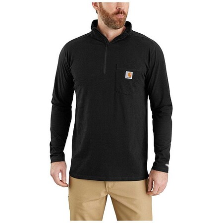 Carhartt Mock Neck Quarter Zip, Men's, Black, L 104255-N04LREG