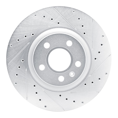 Dynamic Friction Co DFC Brake Rotor - Drilled and Slotted - Silver 631-27059R
