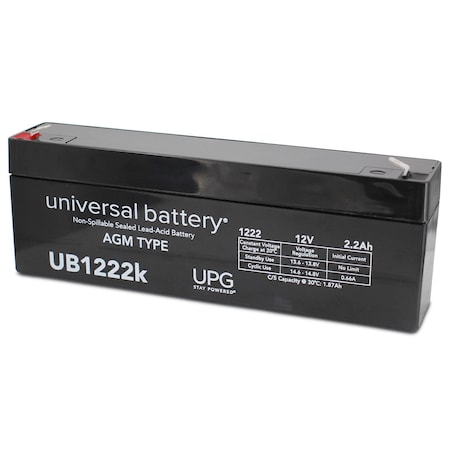 Upg 12V 2.2Ah F1 Sealed Lead Acid AGM Battery by UPG UB1222