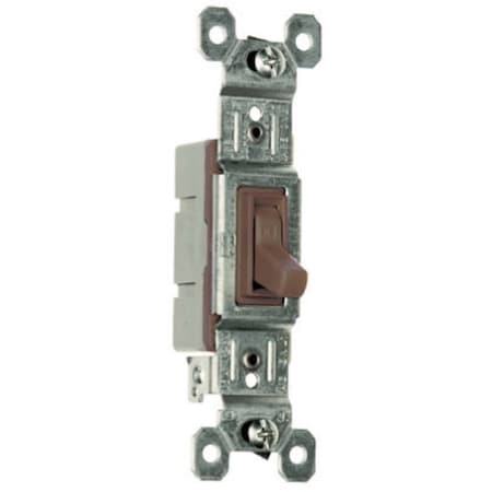 Legrand Toggle Switch, 15 A, 120 VAC, Side Wire Terminal, Thermoplastic Housing Material, Brown 660GUCC18