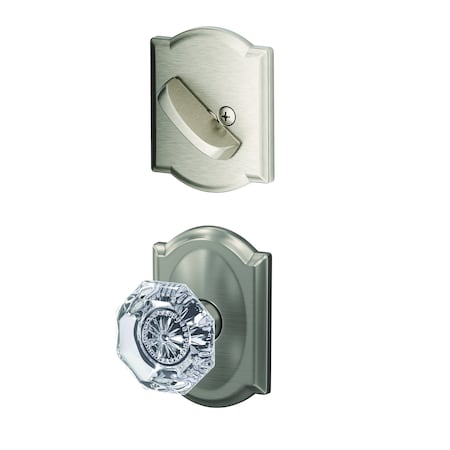 Schlage Residential Schlage Custom Custom Alexandria Glass Knob with Camelot Rose Interior Active Trim with 16680 FC59ALX619CAM