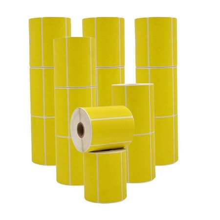 Wod Tape Yellow Nametag Label Rolls - 4 x 2 inch, 500 Blank Stickers per Roll, 16PK WOD LB-DTT-4x2-16-1000-YEL